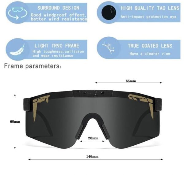 KIUSECEAQ Sunglasses Outdoor Sports Cycling For Men And Women UV400 Polarized Sunglasses - Image 3